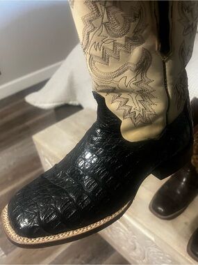 Dan Post Boots - Classic Black & Cream Men's Western Boots